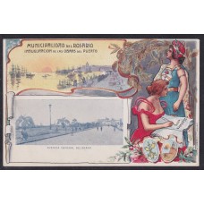 PUERTO DEL ROSARIO ANTIGUA TARJETA POSTAL ART NOVEAU 1902